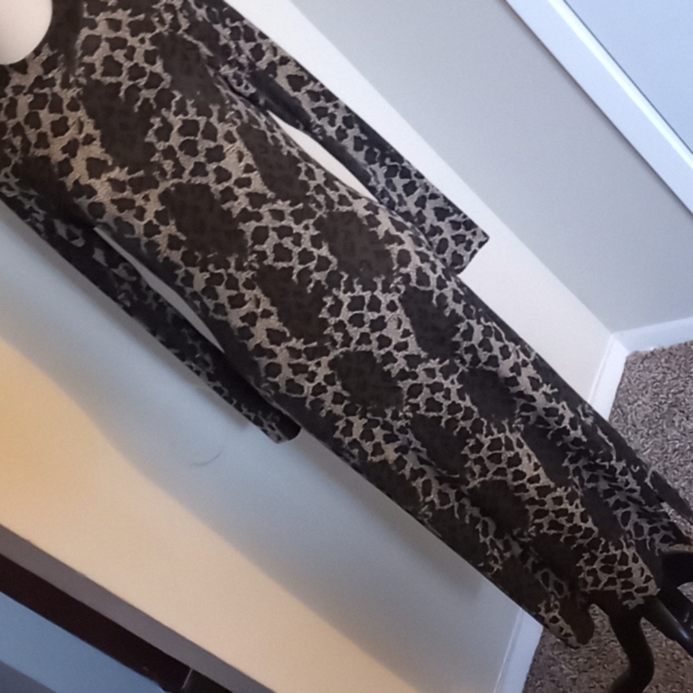 Vintage L  Midi Mock neck cheetah print dress